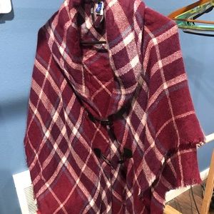 Red & White Plaid Shawl